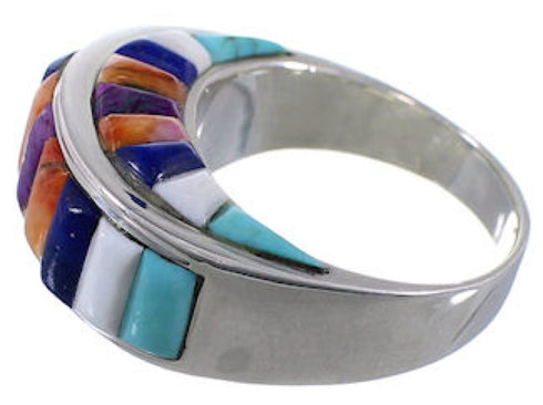 Southwest Jewelry Multicolor Sterling Silver Ring Size 9-1/2 AX37450